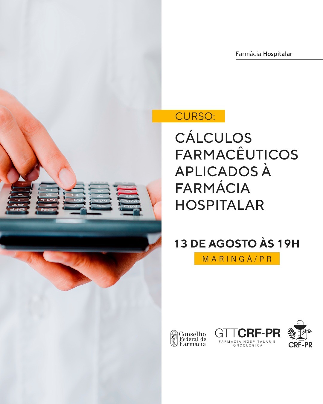 Curso Cálculos Farmacêuticos Aplicados à Farmácia Hospitalar | Maringá/PR